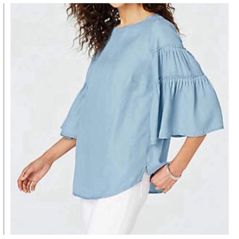 JJill Denim Blouse Size Medium Petite